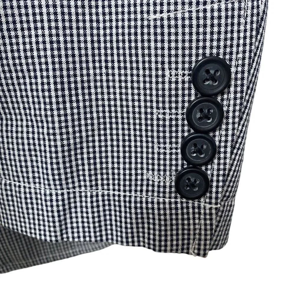 NEW IZOD Mens Blazer Medium Cotton Blue Check Preppy Sport Jacket NWT